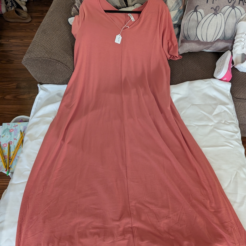 Zenana Outfitters Coral Maxi Dress